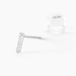 Histoire d'Or Boucles D'oreilles Puces Aprhodisia Or Blanc Diamant Blanc