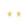 Boucles D'oreilles Puces Almahae Tortue Or Jaune-Histoire d'Or Sale