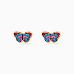 Boucles D'oreilles Puces Aurida Papillon Or Jaune-Histoire d'Or Discount