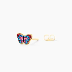 Boucles D'oreilles Puces Aurida Papillon Or Jaune-Histoire d'Or Discount