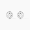 Boucles D'oreilles Puces Argent Blanc Chaker Oxydes De Zirconium-Histoire d'Or Outlet
