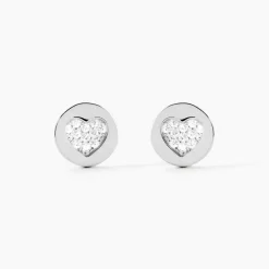 Boucles D'oreilles Puces Argent Blanc Chaker Oxydes De Zirconium-Histoire d'Or Outlet
