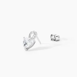Histoire d'Or Boucles D'oreilles Puces Atieno Argent Blanc Oxyde De Zirconium