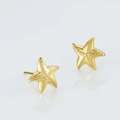 Boucles D'oreilles Puces Alphonsine Etoile De Mer Or Jaune-Histoire d'Or Best