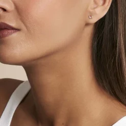 Boucles D'oreilles Puces Argent Rose Rio Santa Teresa Oxyde-Histoire d'Or Sale