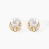 Boucles D'oreilles Puces Aloys Or Jaune Perle De Culture-Histoire d'Or Clearance