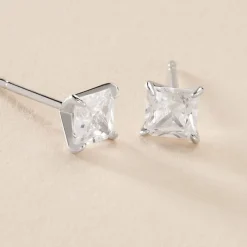 Histoire d'Or Boucles D'oreilles Puces Alys Argent Blanc Oxyde De Zirconium