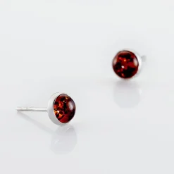 Boucles D'oreilles Puces Brunhild Argent Blanc Ambre-Histoire d'Or Discount