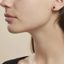 Boucles D'oreilles Puces Brunhild Argent Blanc Ambre-Histoire d'Or Outlet