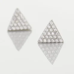 Boucles D'oreilles Puces Brendana Argent Blanc Oxyde De Zirconium-Histoire d'Or Sale