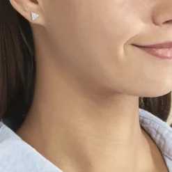 Boucles D'oreilles Puces Brendana Argent Blanc Oxyde De Zirconium-Histoire d'Or Sale