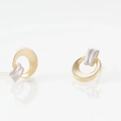 Boucles D'oreilles Puces Berangere Cercle Or Bicolore-Histoire d'Or Clearance