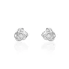 Boucles D'oreilles Puces Bouton D'or Argent Blanc Oxyde De Zirconium-Histoire d'Or Discount
