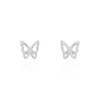 Histoire d'Or Boucles D'oreilles Puces Bartholomee Papillon Or Blanc