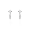 Boucles D'oreilles Puces Bormana Argent Blanc Oxyde De Zirconium-Histoire d'Or Hot