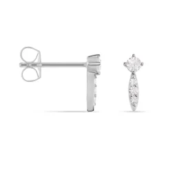 Boucles D'oreilles Puces Bormana Argent Blanc Oxyde De Zirconium-Histoire d'Or Hot