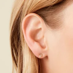 Histoire d'Or Boucles D'Oreilles Puces Brent Or Jaune Oxyde De Zirconium