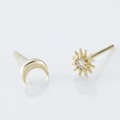 Histoire d'Or Boucles D'oreilles Puces Berberis Or Jaune Oxyde