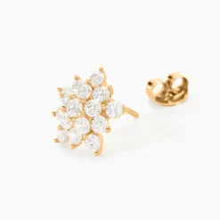 Boucles D'oreilles Puces Bleuenn Plaqué Or Jaune Oxyde De Zirconium-Histoire d'Or New