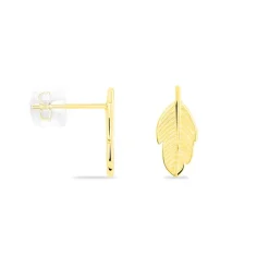 Boucles D'oreilles Puces Bartolomea Feuilles Or Jaune-Histoire d'Or Sale