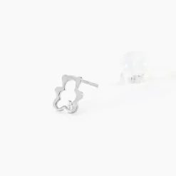 Histoire d'Or Boucles D'oreilles Puces Baptista Ours Or Blanc Oxydes