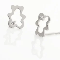 Histoire d'Or Boucles D'oreilles Puces Baptista Ours Or Blanc Oxydes