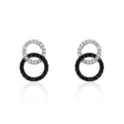Histoire d'Or Boucles D'oreilles Puces Bella Or Blanc Diamant