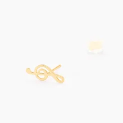 Boucles D'oreilles Puces Bayram Musique Or Jaune-Histoire d'Or Outlet