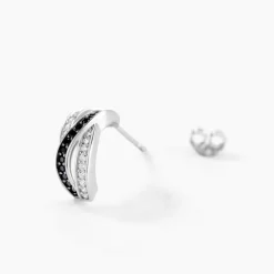 Histoire d'Or Boucles D'oreilles Puces Bethany Argent Blanc Oxyde De Zirconium