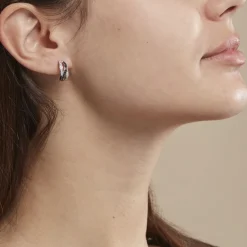 Histoire d'Or Boucles D'oreilles Puces Bethany Argent Blanc Oxyde De Zirconium