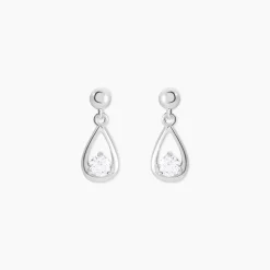 Histoire d'Or Boucles D'oreilles Puces Bethilda Argent Blanc Oxyde De Zirconium