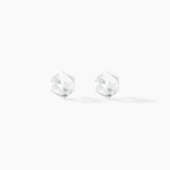 Histoire d'Or Boucles D'oreilles Puces Bridie Argent Blanc Pierre De Synthese