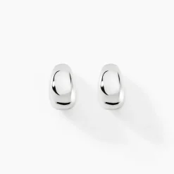 Boucles D'oreilles Puces Curve Argent Blanc-Histoire d'Or Best