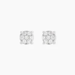 Boucles D'oreilles Puces Charlene Or Blanc Diamant Synthetique-Histoire d'Or Best