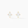Histoire d'Or Boucles D'Oreilles Puces Collection Icone Or Jaune Diamant Synthétique
