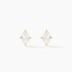Histoire d'Or Boucles D'Oreilles Puces Collection Icone Or Jaune Diamant Synthétique
