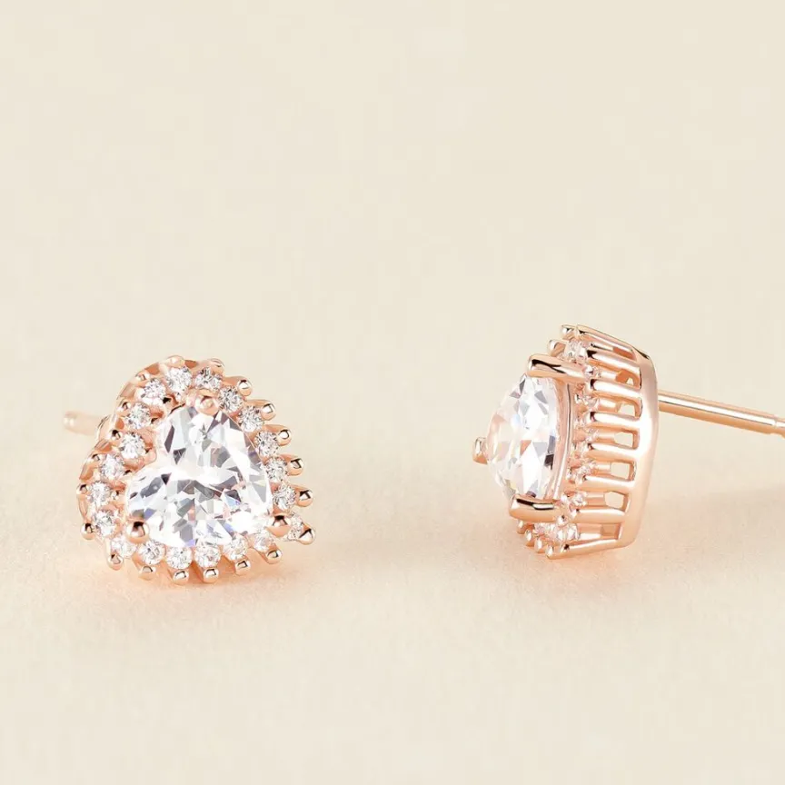 Boucles D'oreilles Puces Calvi De Zirconium-Histoire d'Or Discount