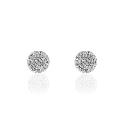 Histoire d'Or Boucles D'oreilles Puces Classic Or Blanc Oxyde De Zirconium