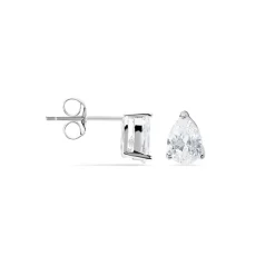 Boucles D'oreilles Puces Clarysse Argent Blanc Oxyde De Zirconium-Histoire d'Or New