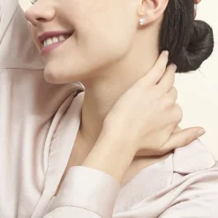 Boucles D'oreilles Puces Clarysse Argent Blanc Oxyde De Zirconium-Histoire d'Or New