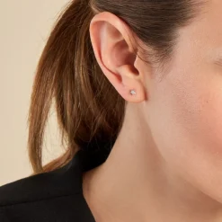 Histoire d'Or Boucles D'oreilles Puces Celesta Argent Blanc