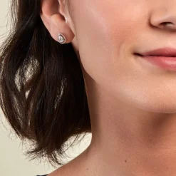 Histoire d'Or Boucles D'oreilles Puces Cyra Argent Blanc Oxyde De Zirconium