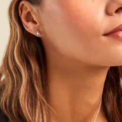 Histoire d'Or Boucles D'oreilles Puces Cloélie Argent Blanc