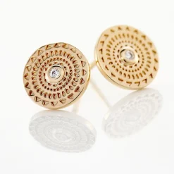 Histoire d'Or Boucles D'oreilles Puces Carmina Plaqué Or Jaune Oxyde De Zirconium