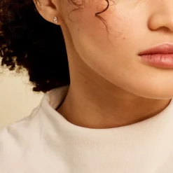 Boucles D'oreilles Puces Constancia Or Jaune Oxyde De Zirconium-Histoire d'Or Clearance