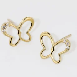 Boucles D'oreilles Puces Camomille Or Jaune Oxyde De Zirconium-Histoire d'Or Outlet