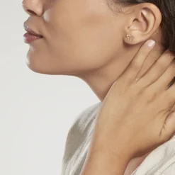 Boucles D'oreilles Puces Camomille Or Jaune Oxyde De Zirconium-Histoire d'Or Outlet