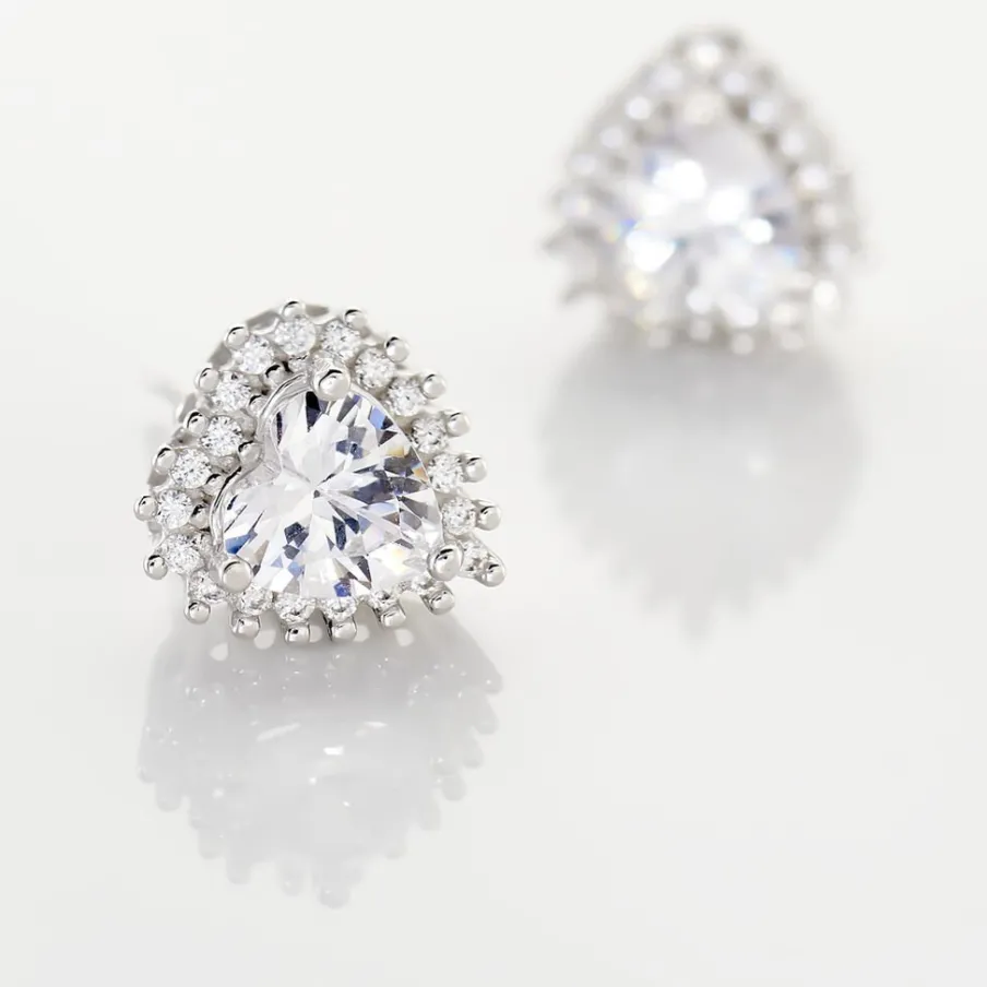 Histoire d'Or Boucles D'oreilles Puces Calvi De Zirconium