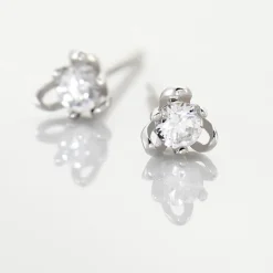 Boucles D'oreilles Puces Charlyne Argent Blanc Oxyde De Zirconium-Histoire d'Or Discount