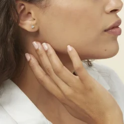 Boucles D'oreilles Puces Charlyne Argent Blanc Oxyde De Zirconium-Histoire d'Or Discount